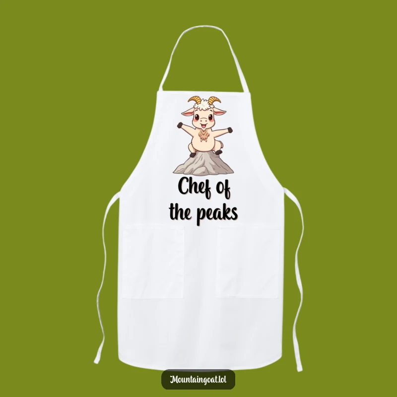 Funny Mountain Goat Apron: Cook with Serene Charm and Whimsical Flair