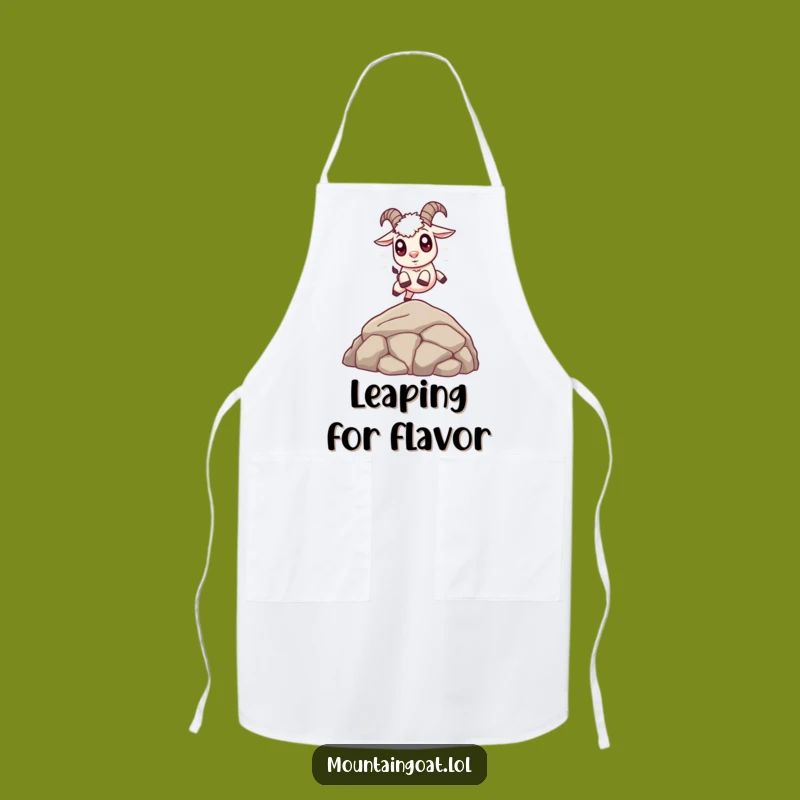 Funny Cute Goat Leaping Apron: Kitchen Fun for Cheerful Cooks