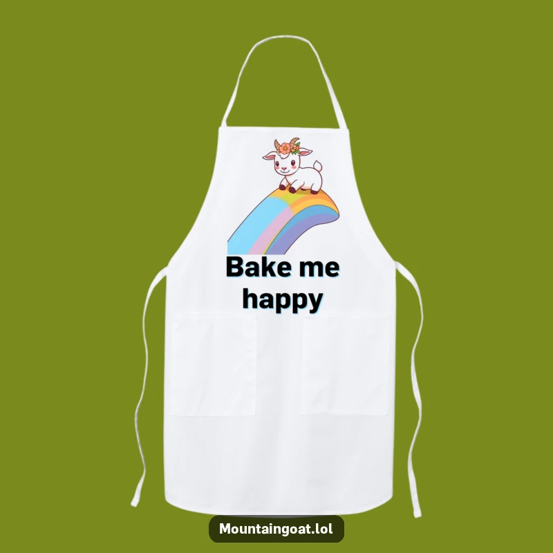 Funny Flower Crown Goat Apron: Hilarious Protection for Joyful Cooks