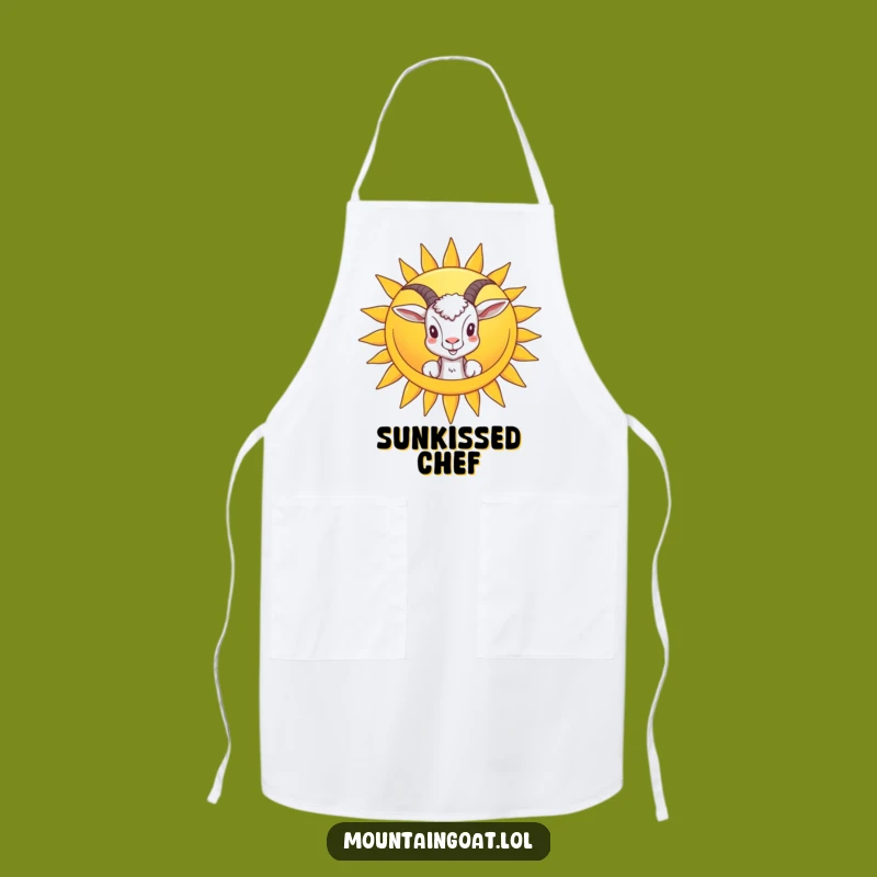 Funny Goat Peeking Sun Apron: Cook Up Some Sunny Smiles