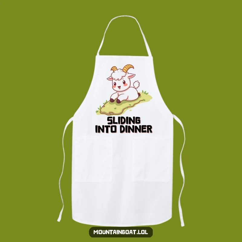 Funny Kawaii Goat Sliding Apron: Cook with Playful Energy