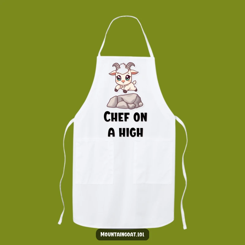Funny Kawaii Mountain Goat Apron - Cute Leaping Chef's Accessory Gift