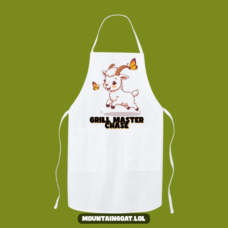 Funny Mountain Goat Butterfly Apron - Playful Kitchen Fun for Goat Lovers
