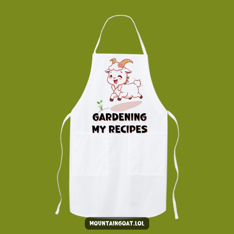 Funny Joyous Goat Flowers Apron: Kitchen Fun for Cheerful Cooks with Flair