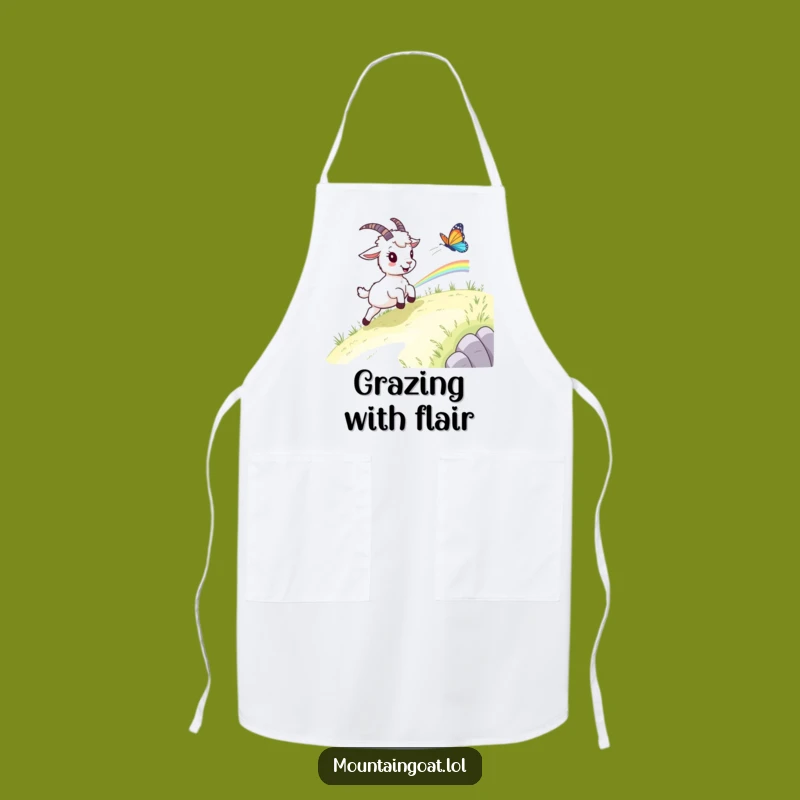 Funny Mountain Goat Chef Apron - Whimsical Outdoor Cooking Gift