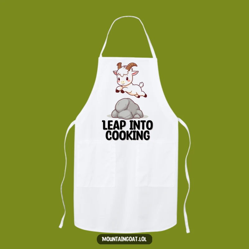Funny Kawaii Mountain Goat Apron - Cook with Cuteness Animal Lover Gift