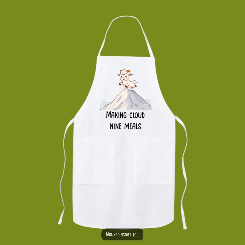 Funny Kawaii Mountain Goat Apron - Joyful Kitchen Adventure Wear Gift