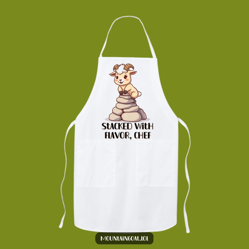 Funny Kawaii Goat Rock Balance Apron - Kitchen Focus Humor Gift