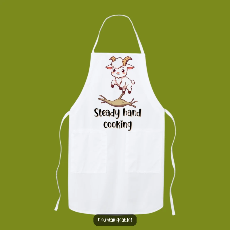 Funny Kawaii Goat Balancing Apron: Cook with Poise and Joy