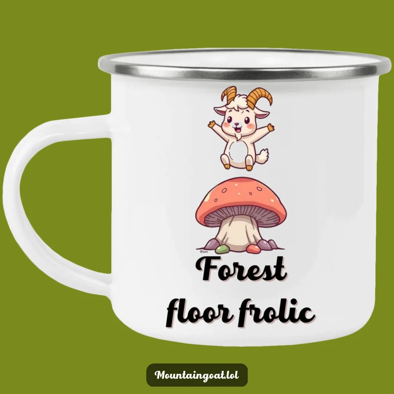 Funny Mountain Goat Mushroom Camping Mug - Outdoor Fun and Joy