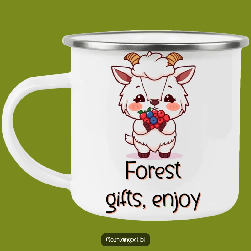 Funny Blushing Goat Berries Camping Mug: Sweet Adventures Start Here Funny Gift