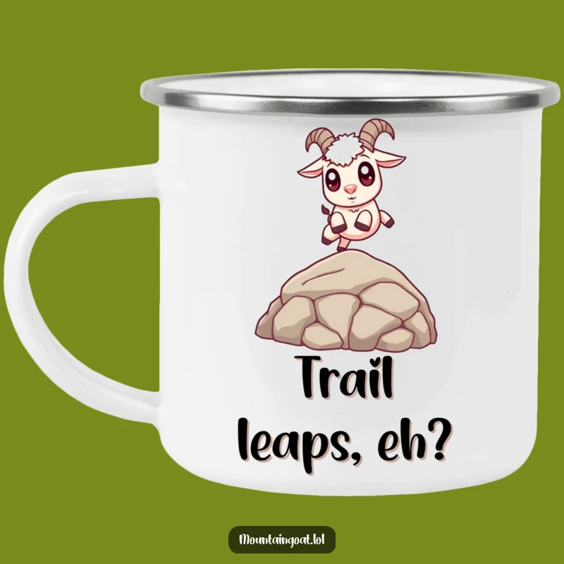 Funny Cute Goat Leaping Camping Mug: Adventure Fuel with Adorable Mountain Vibes