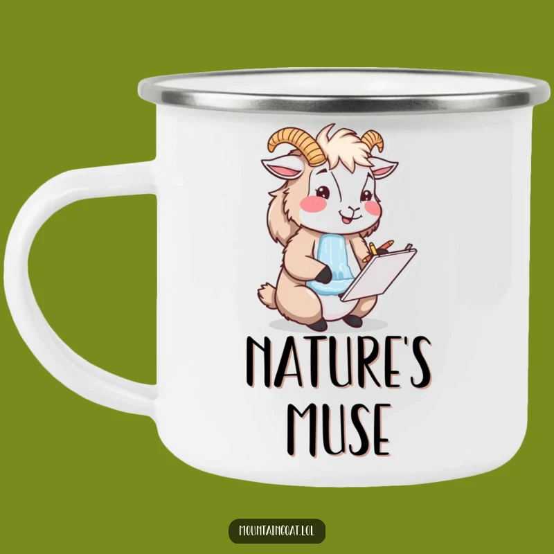 Funny Mountain Goat Artist Camping Mug - Rugged & Creative Outdoor Sketch Gift