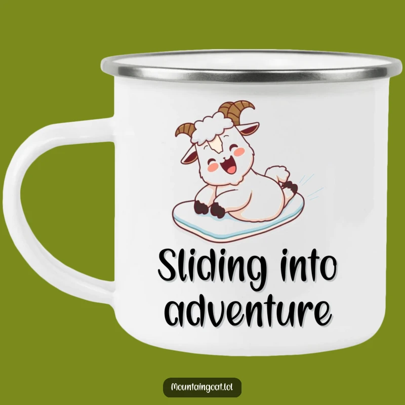 Funny Mountain Goat Belly Slide Camping Mug - Adventure Laughs Gift