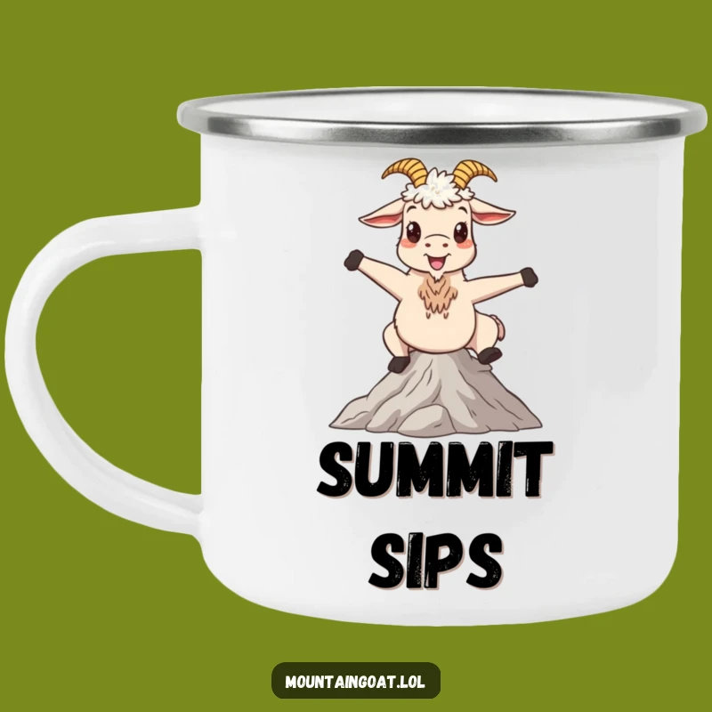 Funny Mountain Goat Camping Mug: Enjoy Campfire Serenity with Whimsical Charm