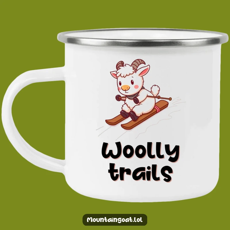 Funny Playful Goat Yarn Ski Camping Mug - Adventure Awaits