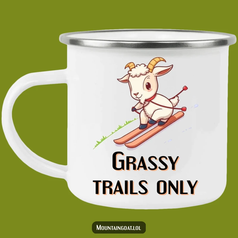 Durable Funny Goat Grass Skiing Camping Mug: Your Adventure Buddy