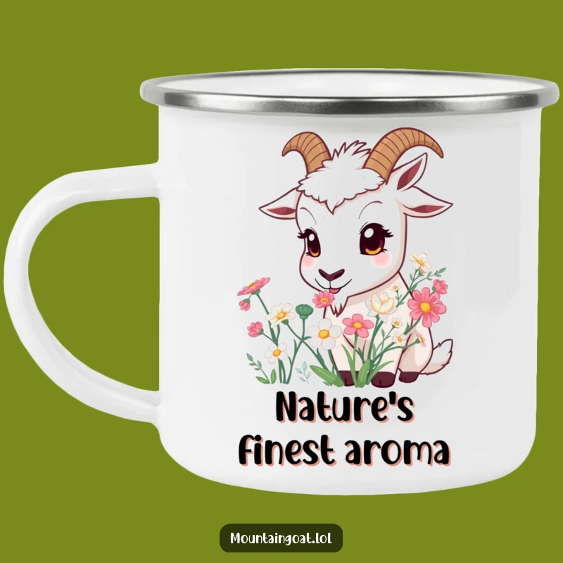 Durable Funny Curious Goat Flower Mug - Outdoor Goat Nature Gift!