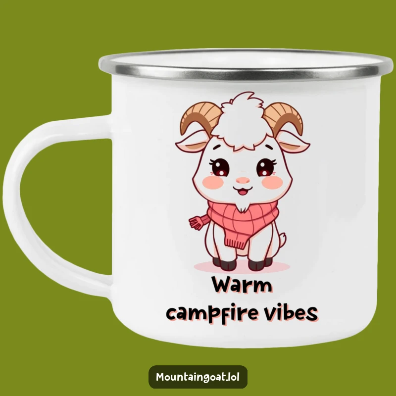 Funny Mountain Goat Scarf Camping Mug: Cozy Campfire Companionship!