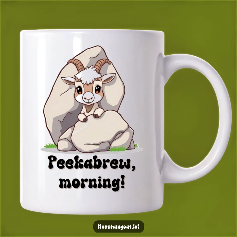 Funny Curious Goat Peeking Mug: Intriguing Character Gift for Sneaky Smiles
