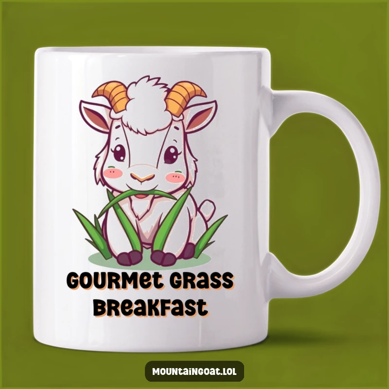 Funny Goat Munching Mug: Happy Herbivore Delight Gift