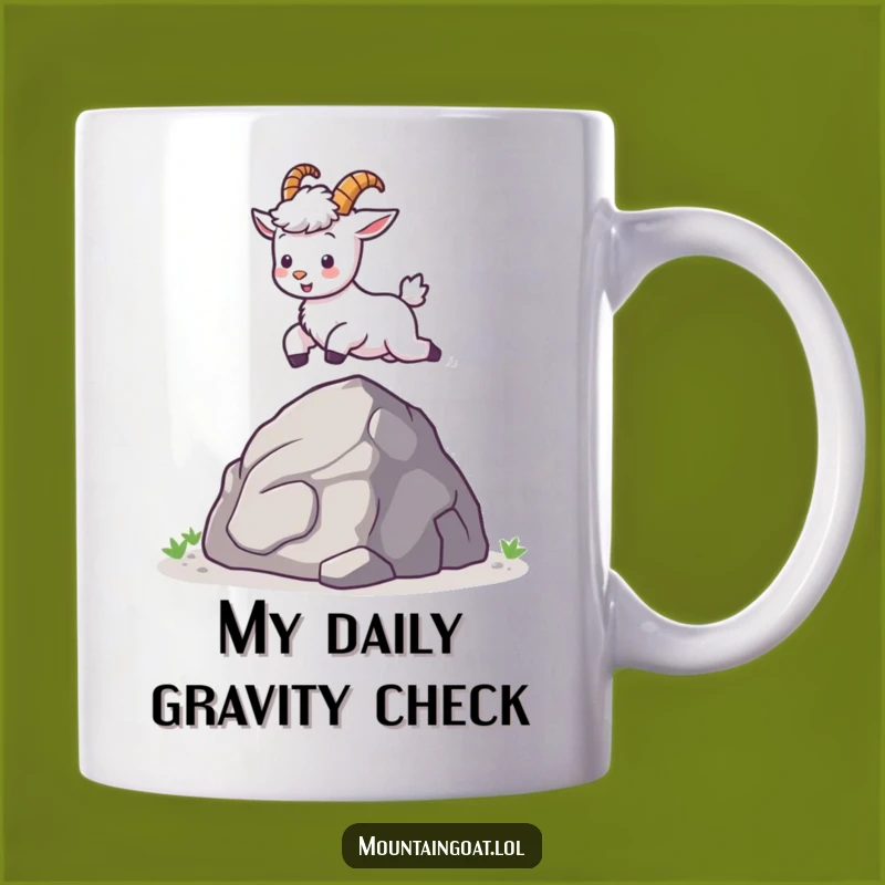 Funny Kawaii Mountain Goat Leap Mug: Adorable & Joyful Gift for Goat Lovers