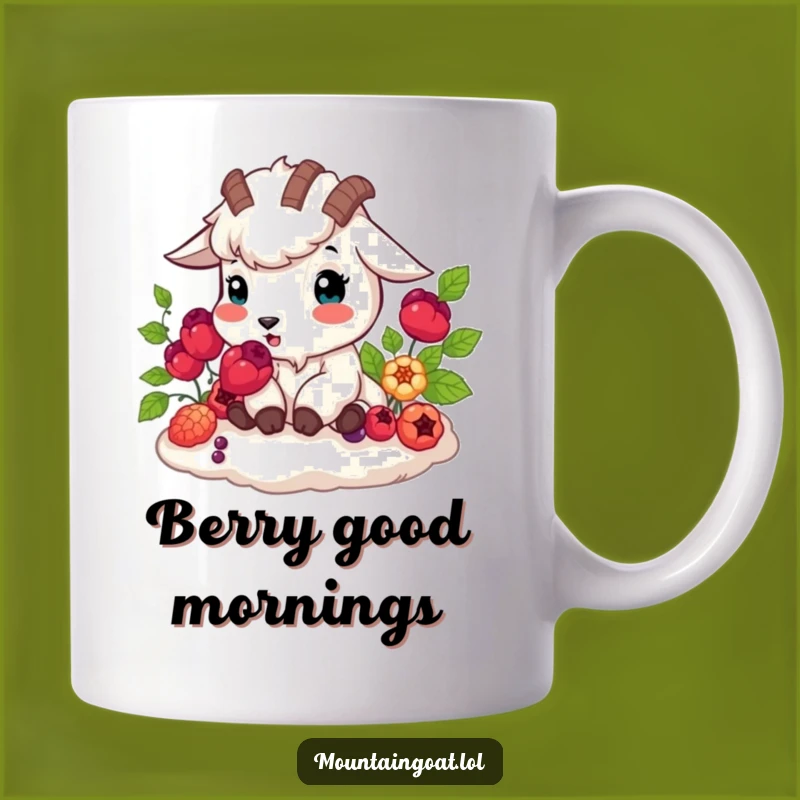 Funny Mountain Goat Berry Munch Mug: Happy Herbivore, Gift