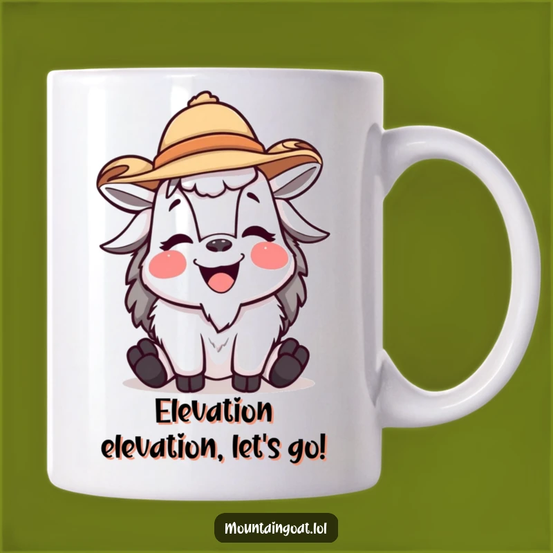 Funny Mountain Goat Laughing with Hat Mug - Hilarious Gift for Goat Lovers
