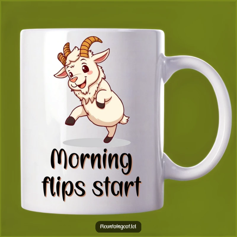 Funny Mountain Goat Mug: Hilarious Acrobatics for Outdoor Adventure Lovers