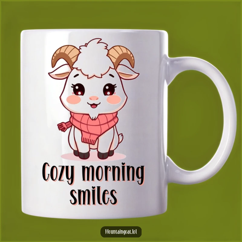 Funny Mountain Goat Scarf Mug: Cozy Smiles for Your Favorite Drink!