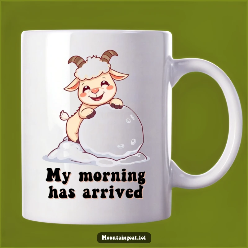 Funny Giggling Mountain Goat Snowball Mug - Hilarious Art Gift for Goat Lovers