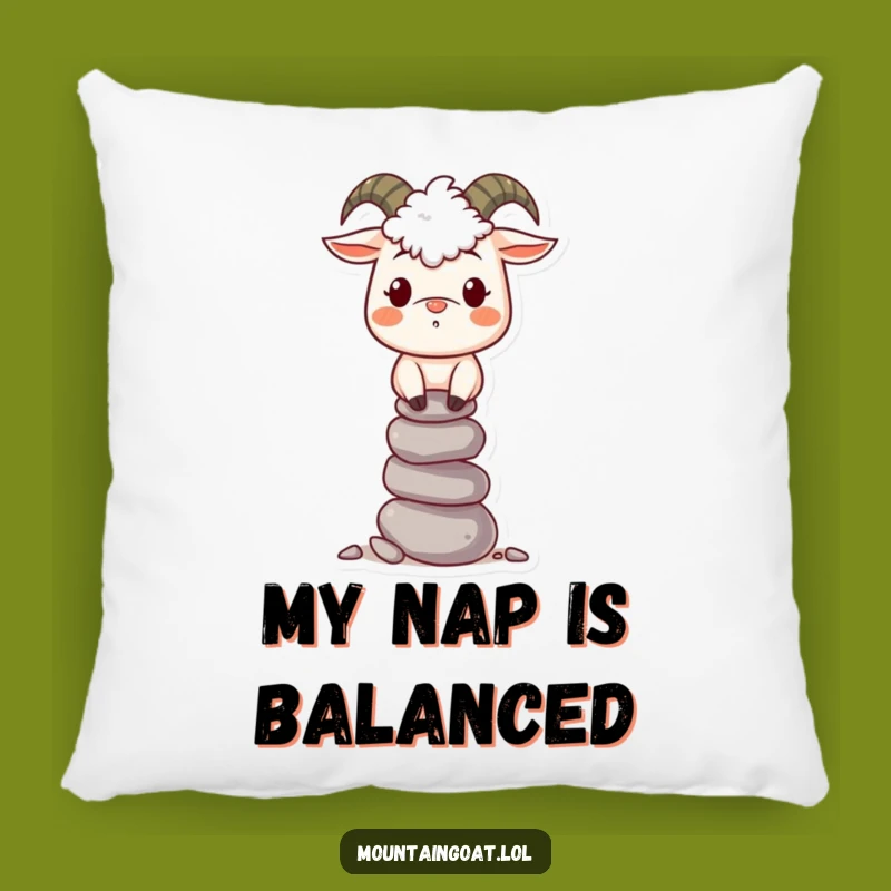 Comforting Funny Mountain Goat Pebble Pillow - Soft Goat Accent Gift!