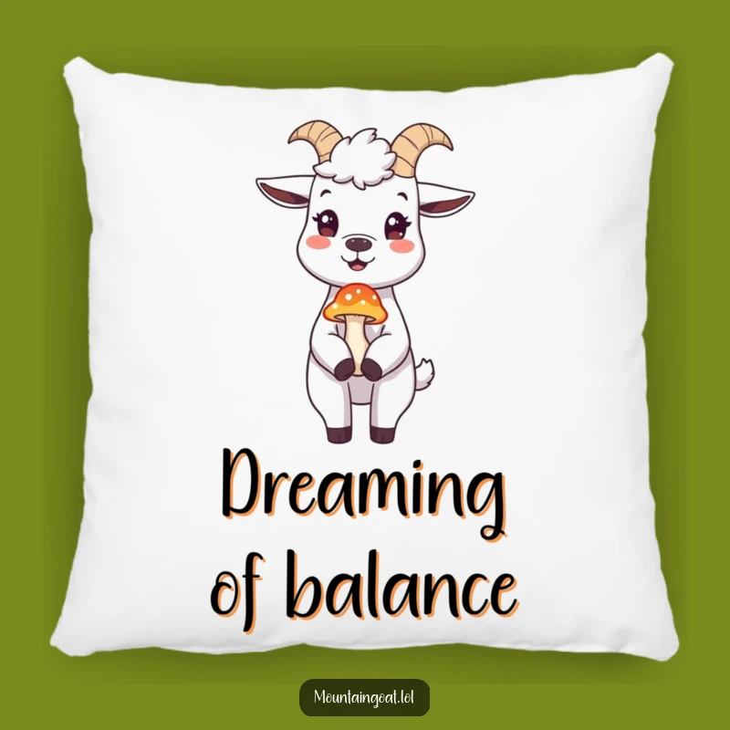 Funny Mountain Goat Mushroom Pillow: Cozy Comfort with Whimsical Humor!