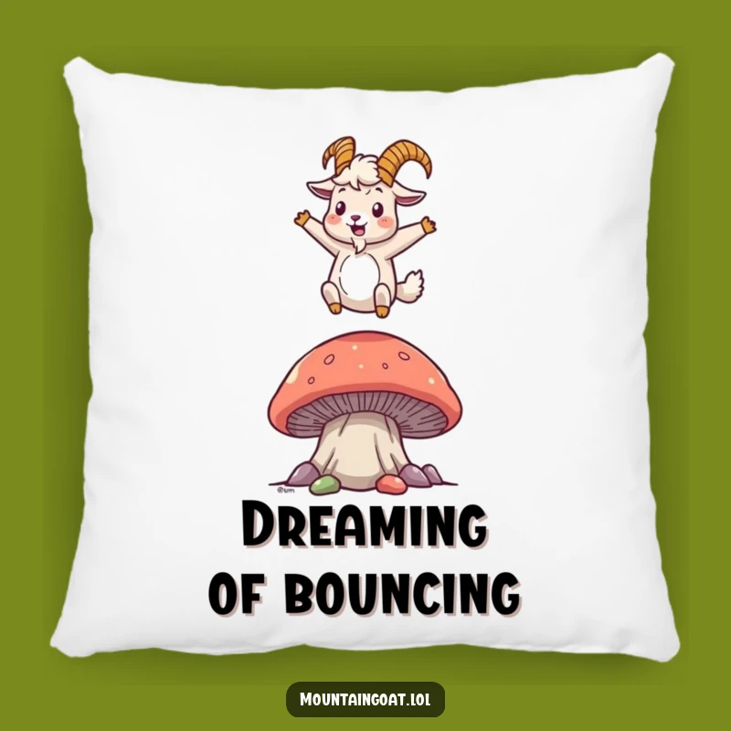Funny Mountain Goat Mushroom Pillow - Comfy Decor for Playful Spaces