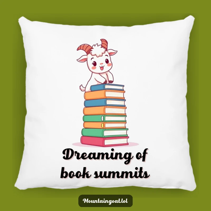 Funny Book Climbing Goat Pillow: Cozy Comfort with a Determined Goat