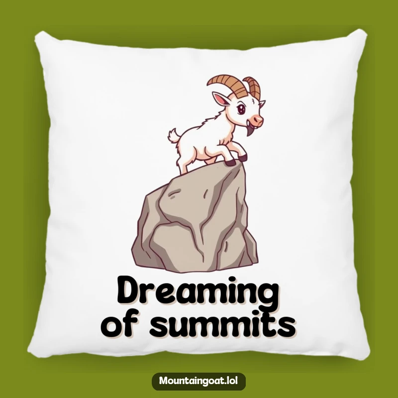 Funny Brave Mountain Goat Pillow - Determined Climber Cushion - Comfort Gift