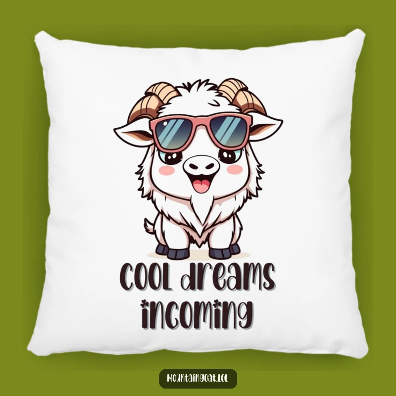 Funny Kawaii Goat Pillow - Soft Sunglasses Mountain Goat Accent for Cozy Fun