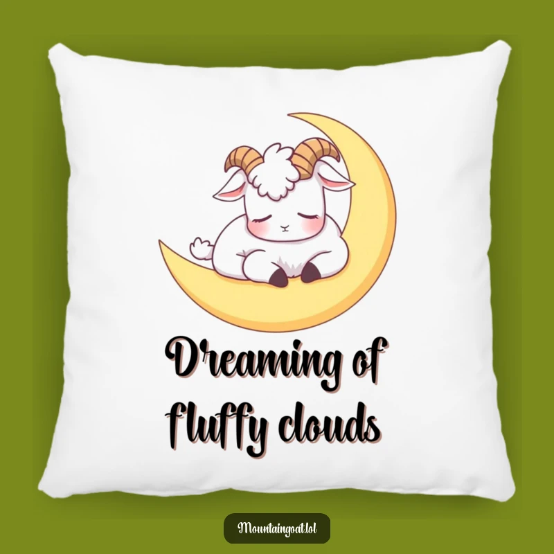 Funny Moon Napping Goat Pillow - Cozy Comfort, Hilarious Sleepy Gift