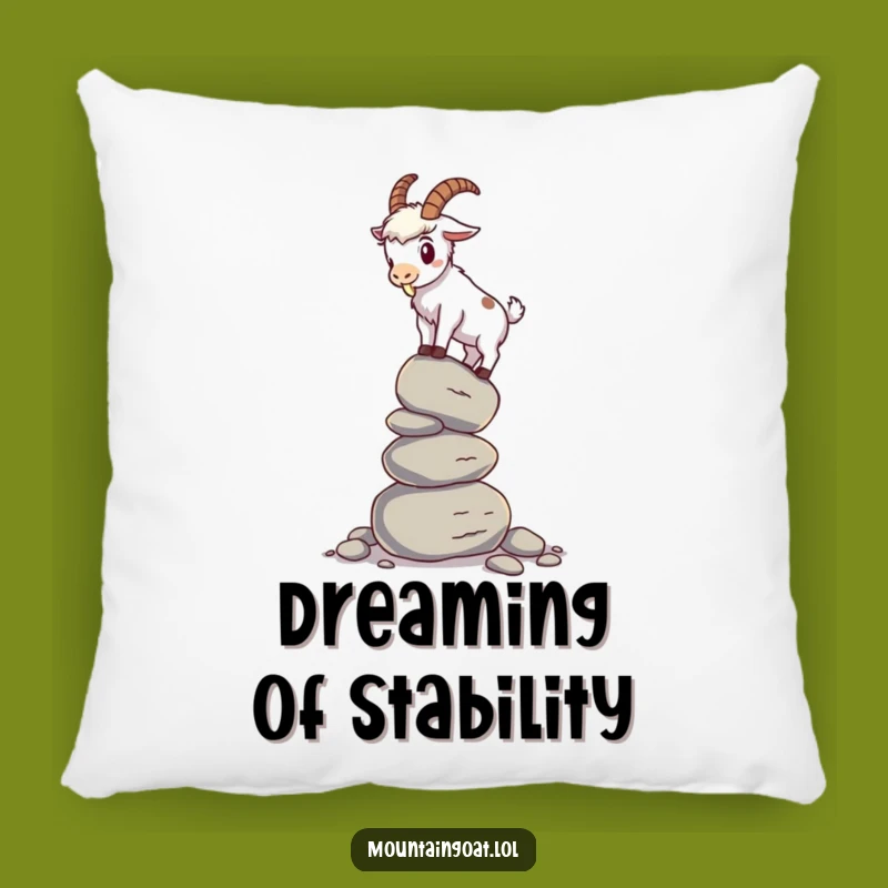 Funny Mountain Goat Pillow: Wobbling Pebble Balance Goat, Soft and Humorous Home Accent