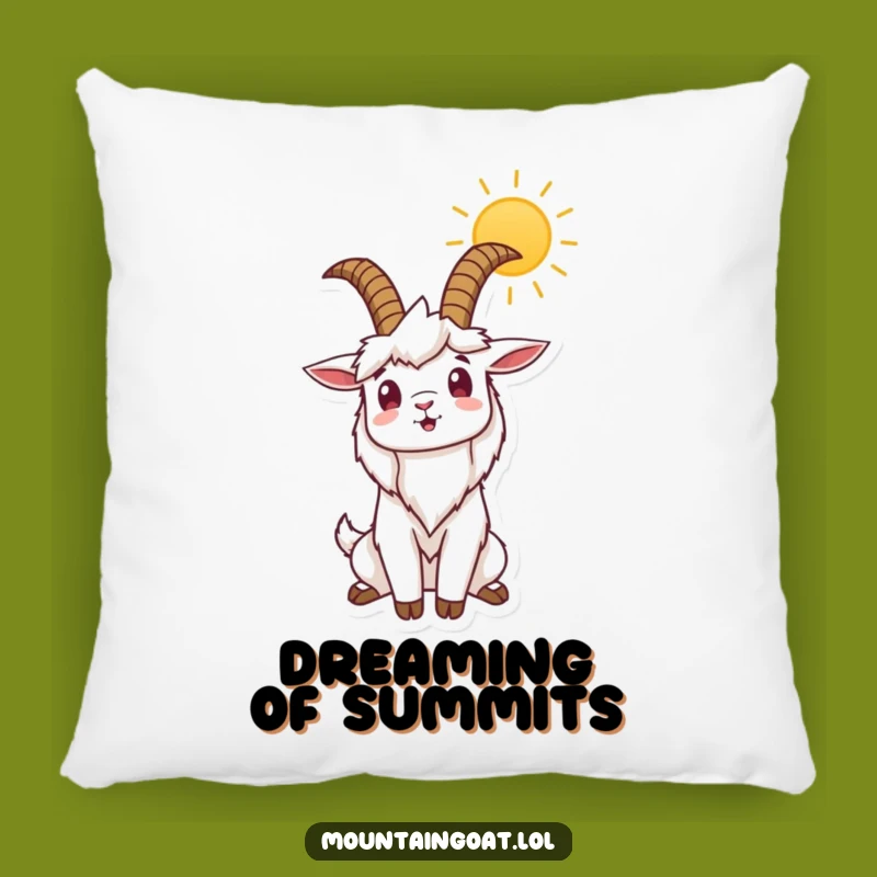Funny Mountain Goat Sunrise Pillow - Cozy & Humorous Home Decor Accent