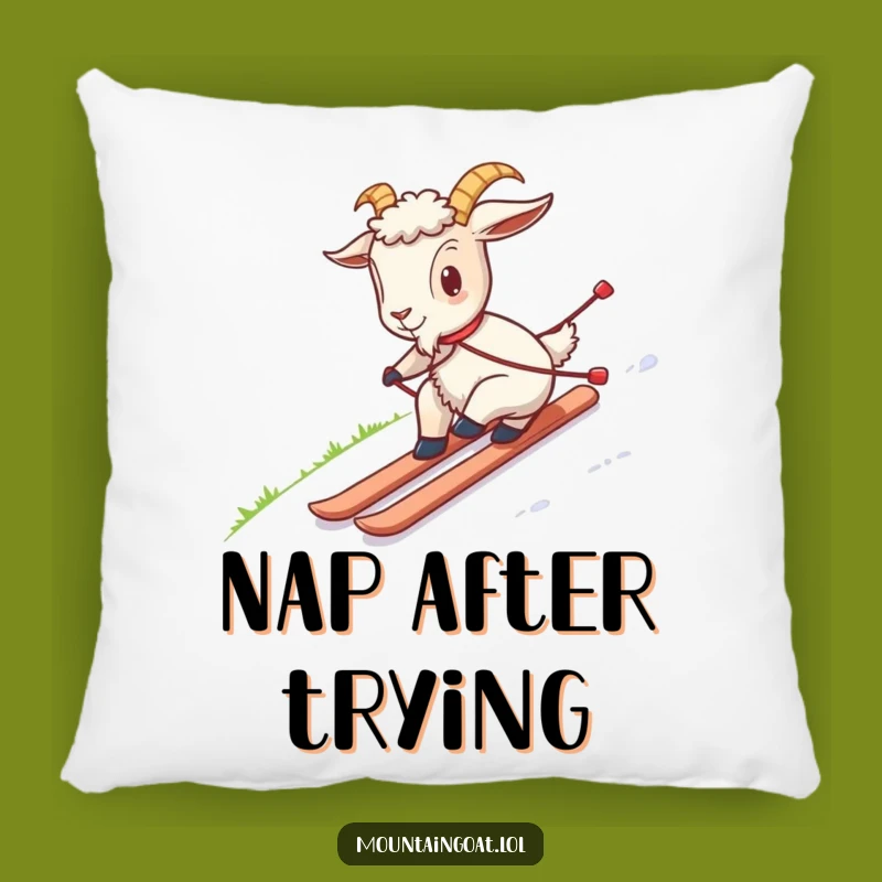 Soft Funny Goat Grass Skiing Pillow: Comfort Meets Hilarious Mishaps