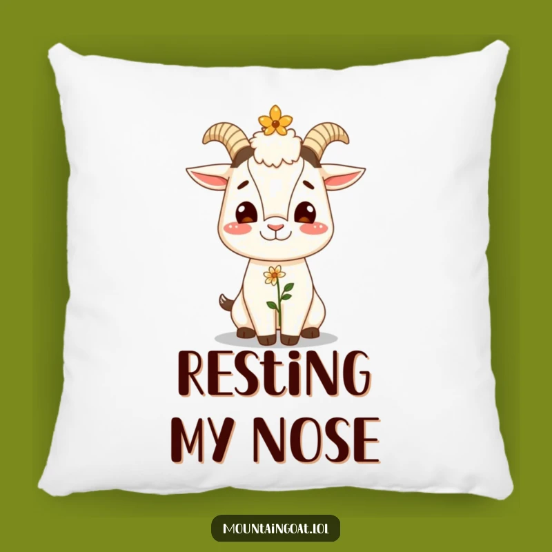 Funny Giggling Goat Flower Pillow - Soft Comfort, Cheerful Humor Gift