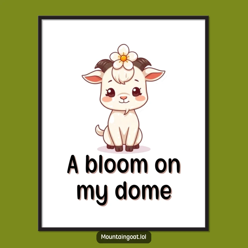 Funny Goat Flower Head Digital Art: Instant Whimsy for Your Walls Funny Gift