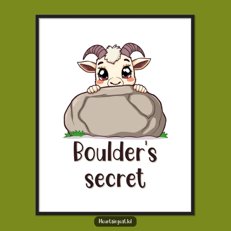 Funny Curious Goat Digital Art - Peek-a-Boo Printable Gift