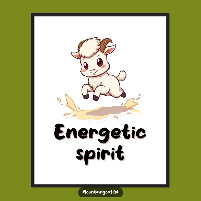 Funny Kawaii Goat Dust Digital Art - Instant Energetic Decor