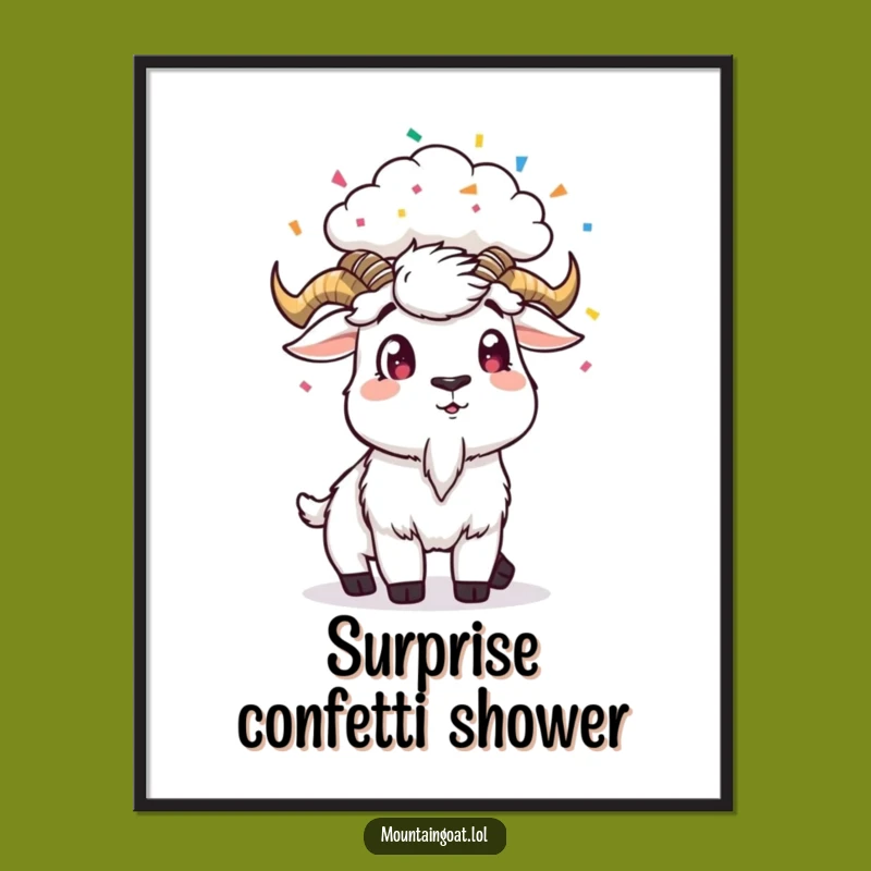 Funny Goat Confetti Digital Art - Instant Surprise Party Decor Gift