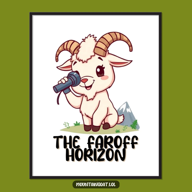 Funny Mountain Goat Digital Art - Instant Adventure Wall Decor