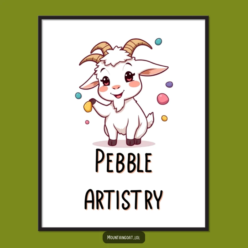 Funny Silly Goat Juggling Digital Art: Instant Humorous Decor for Walls
