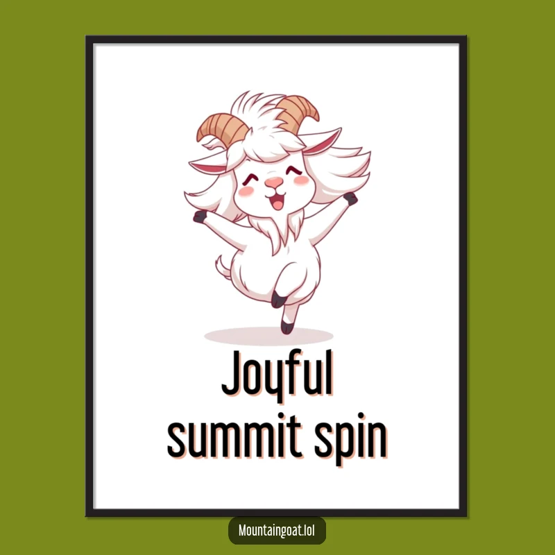 Funny Goat Spinning Digital Print: Instant Energy for Your Walls