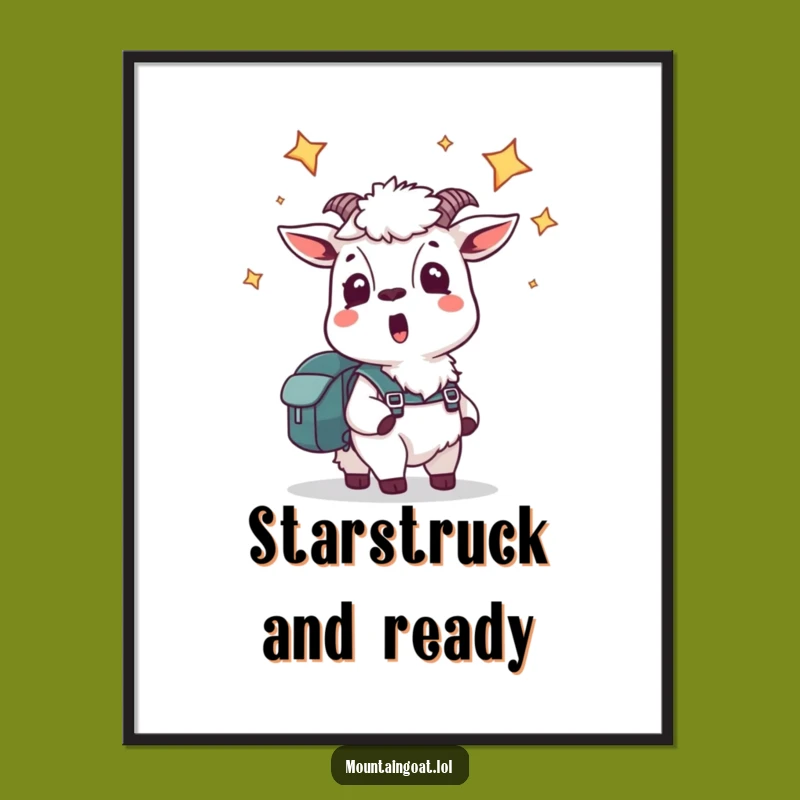 Funny Startled Goat Star Digital Art - Instant Cosmic Downloadable Wall Decor